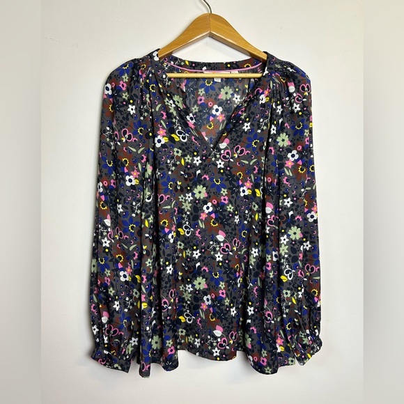 Boden Floral Women's Top Blouse Plus Size 16-18 Satin Elegant Feminine Summer - Picture 1 of 11